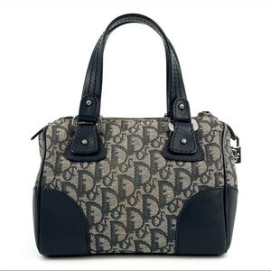 Christian Dior Trotter Handbag Mini Boston Bag Canvas and Leather Fit 500ml